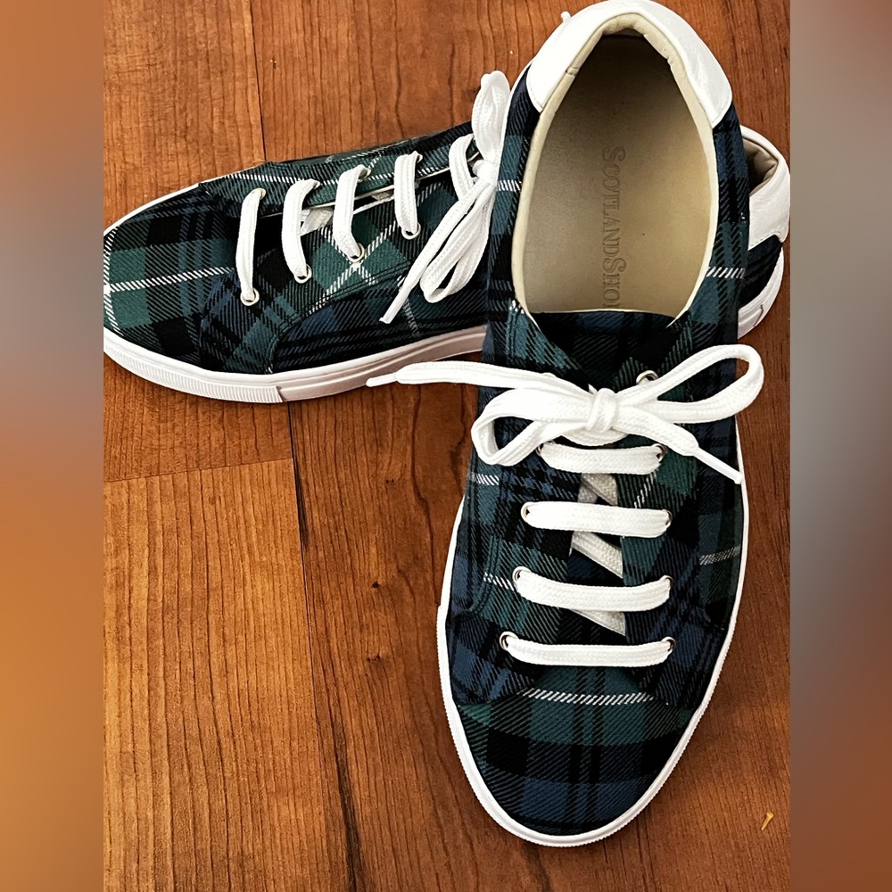 Scottish Plaid Sneakers with White Laces